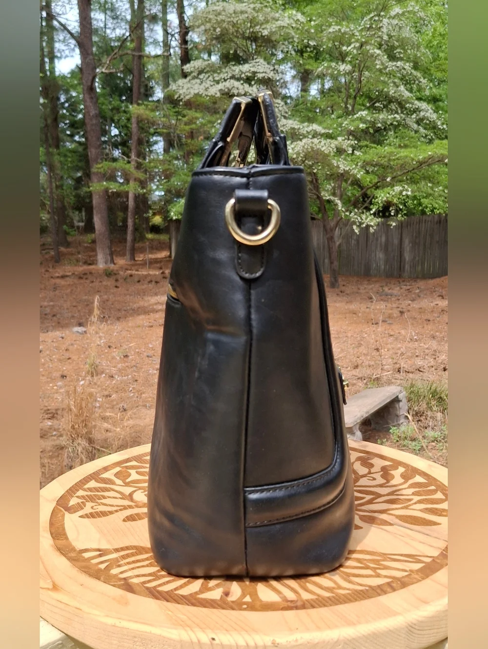 Versace 19v69 Abbigliamento Sportivo SRL Black Faux Leather Satchel Crossbody